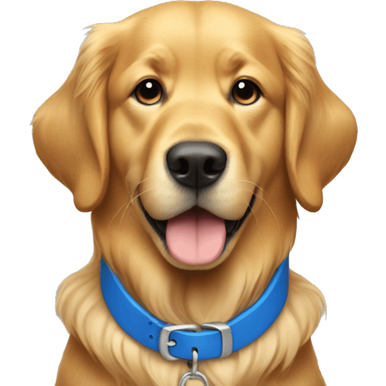 Golden retriever with blue collar emoji