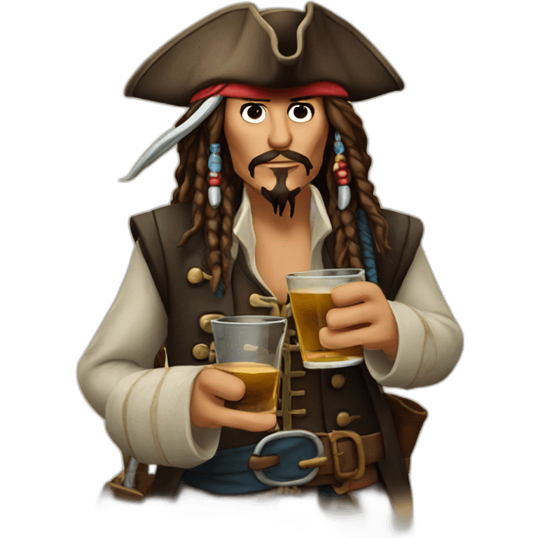 captain Jack Sparrow drinking emoji