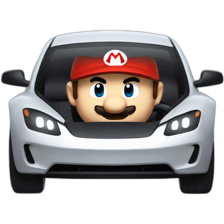 Super mario driving Tesla emoji