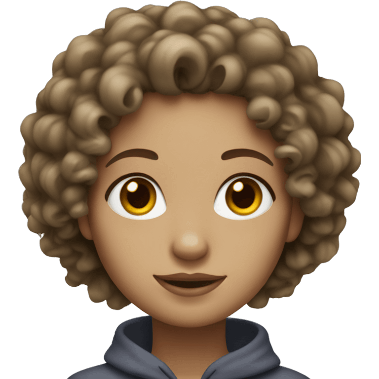 Avatar woman, white skin, curly hair} emoji