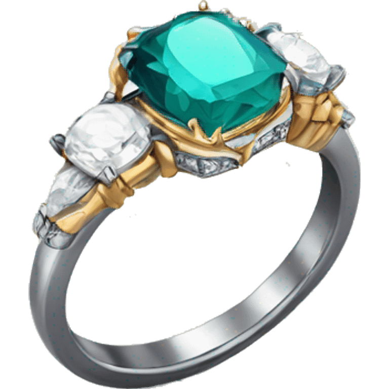 Ring with big gemstone  emoji