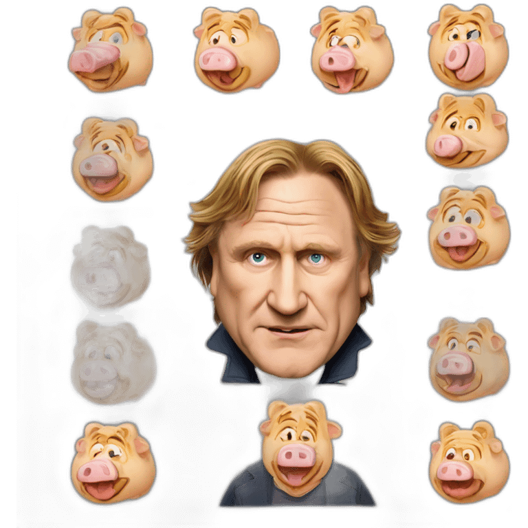 gérard depardieu qui mange du cochon emoji