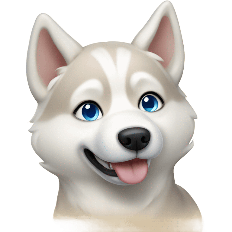 cream husky with blue eyes  emoji