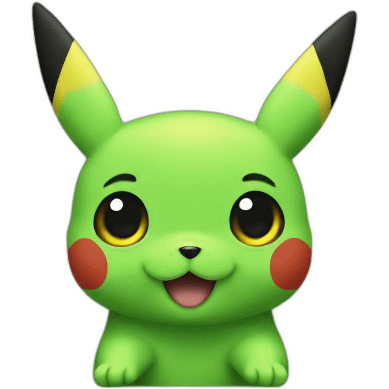 Pikachu en vert emoji