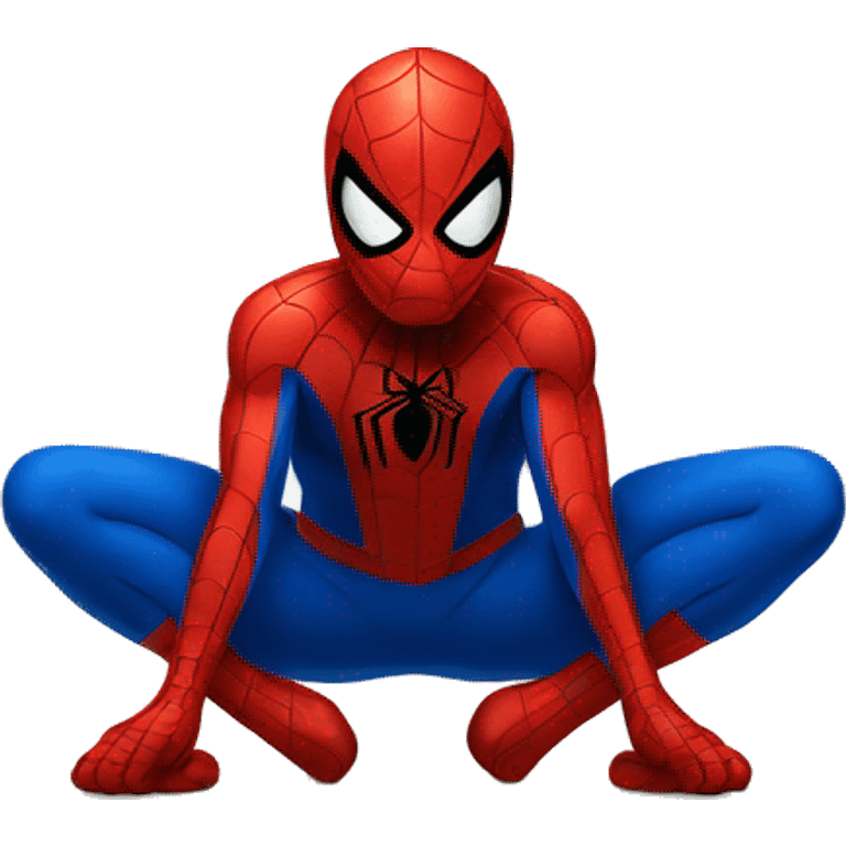 Spiderman Sukhasana pose emoji