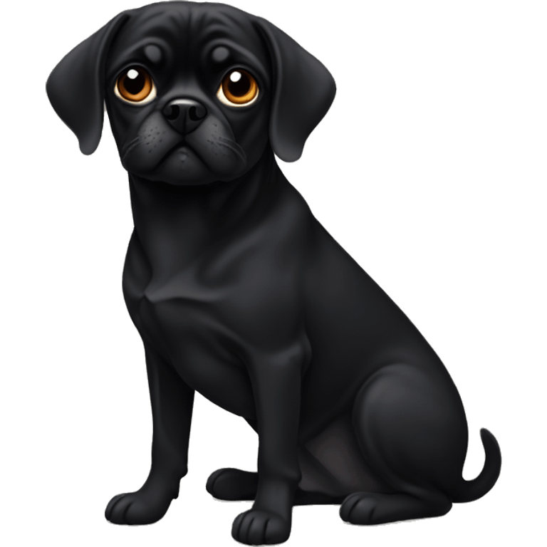 Black puggle emoji