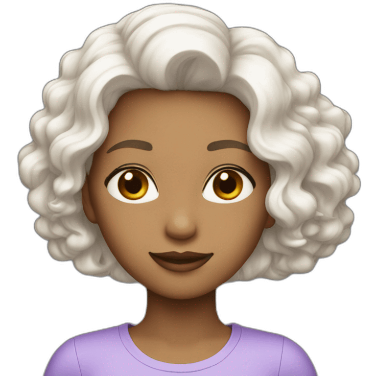 Femme cheveux violet peau blanche emoji