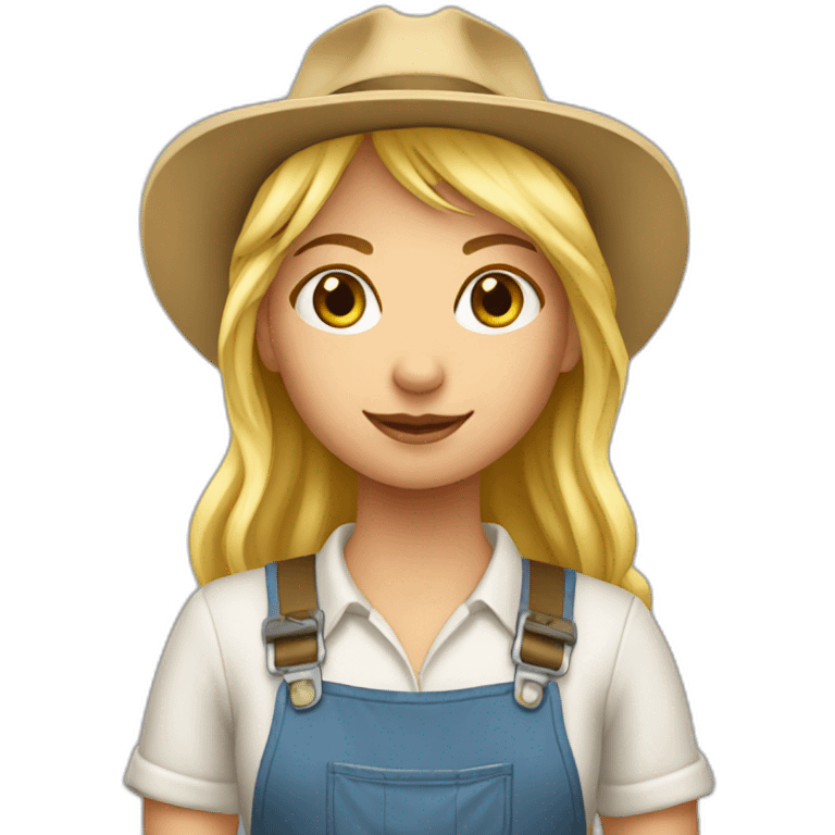 Pretty blonde farmer girl emoji