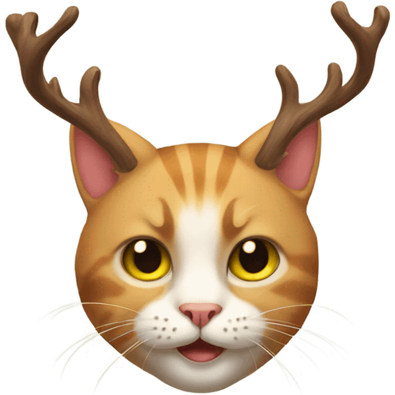 Cat wearing antlers emoji