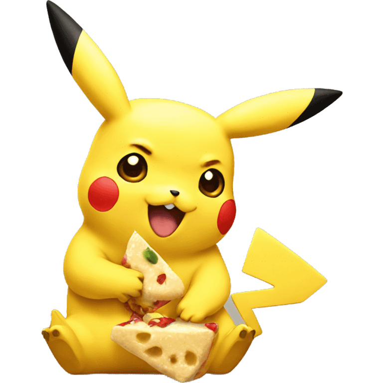 Pikachu eating emoji