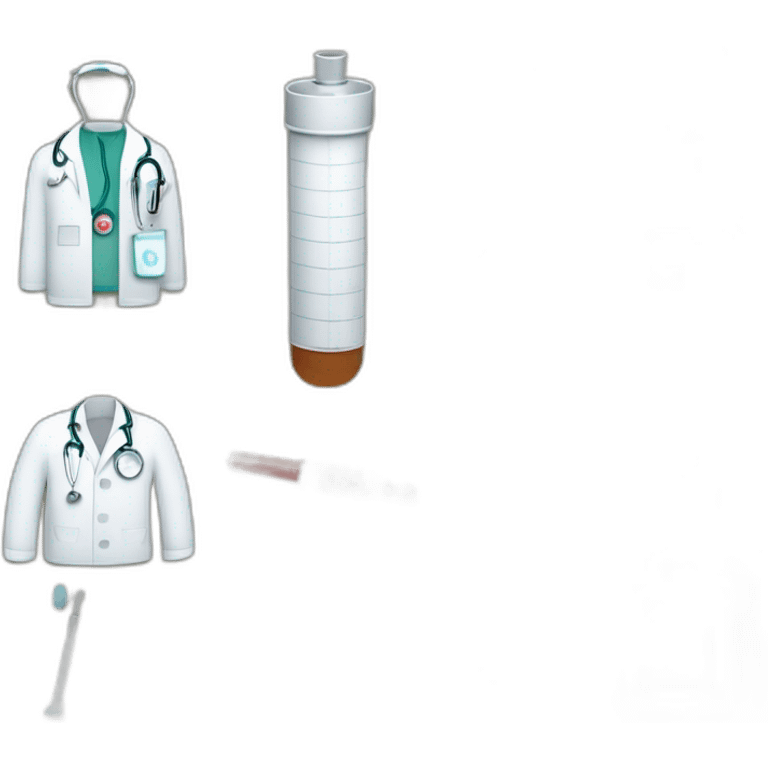 stethoscope, medical coat, syringe, doctor, patient, hospital, prescription, medical bag emoji