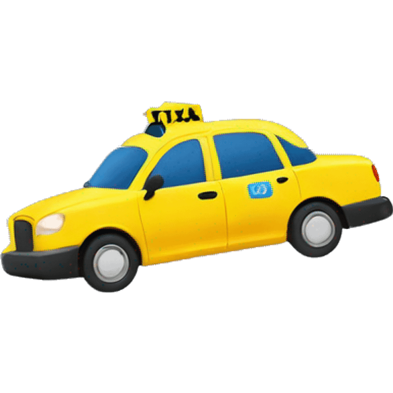 Taxi with blue wind emoji