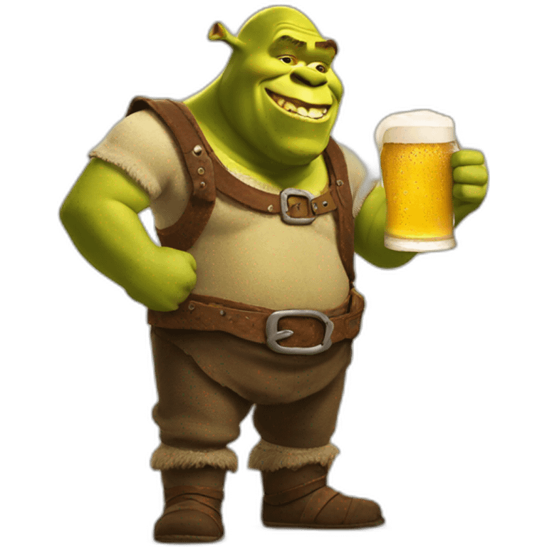 shrek with beer emoji