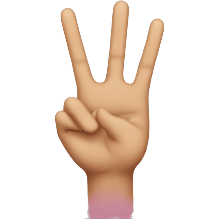 A hand emoji holding up pinky and and peace sign  emoji