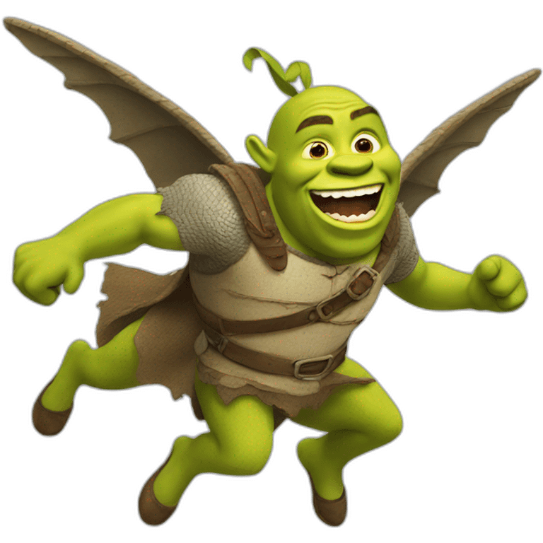 Flying shrek emoji