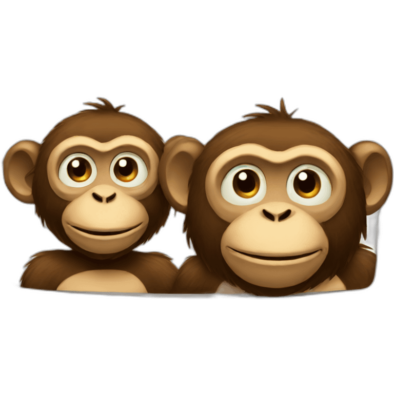 two monkeys watching tv emoji