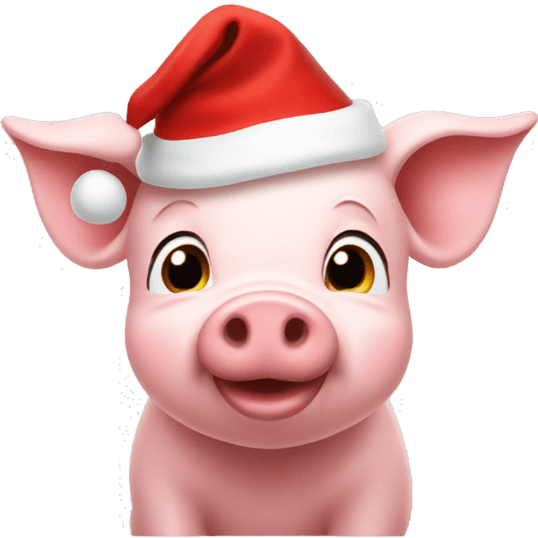 Piglet wearing santa hat  emoji