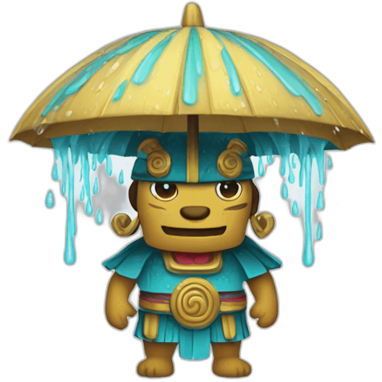 Tlaloc raining emoji