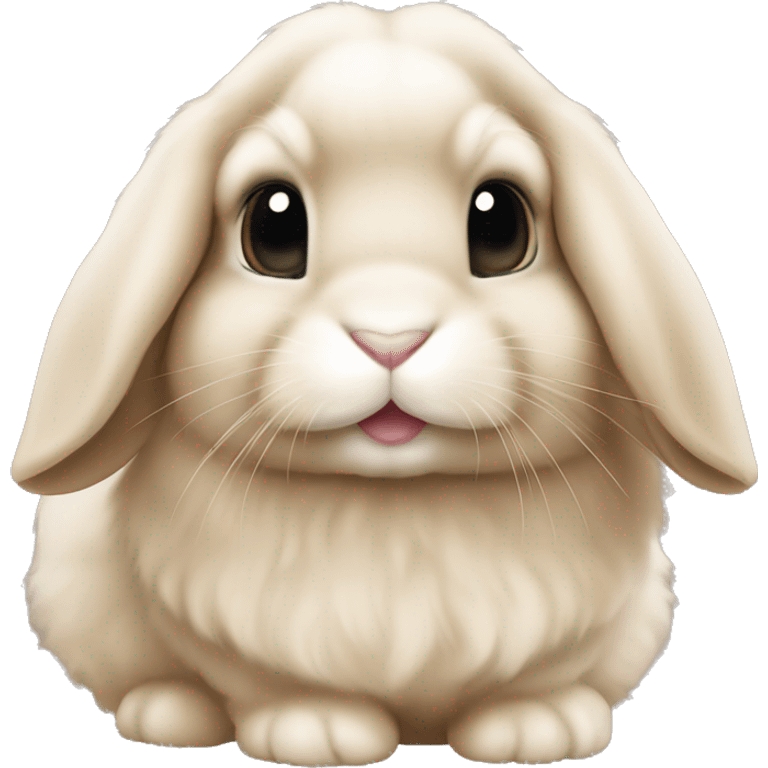 beige holland lop bunny happy emoji