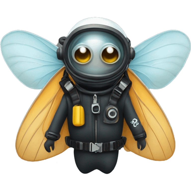 moth wearing scuba gear emoji