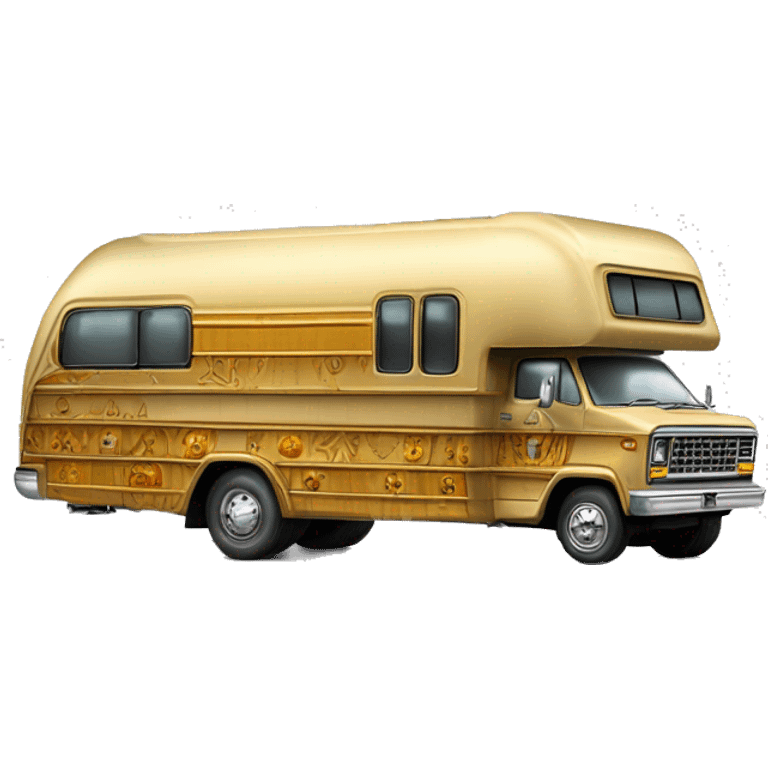 Real 70s C-3PO Winnebago dually woody monster bus emoji