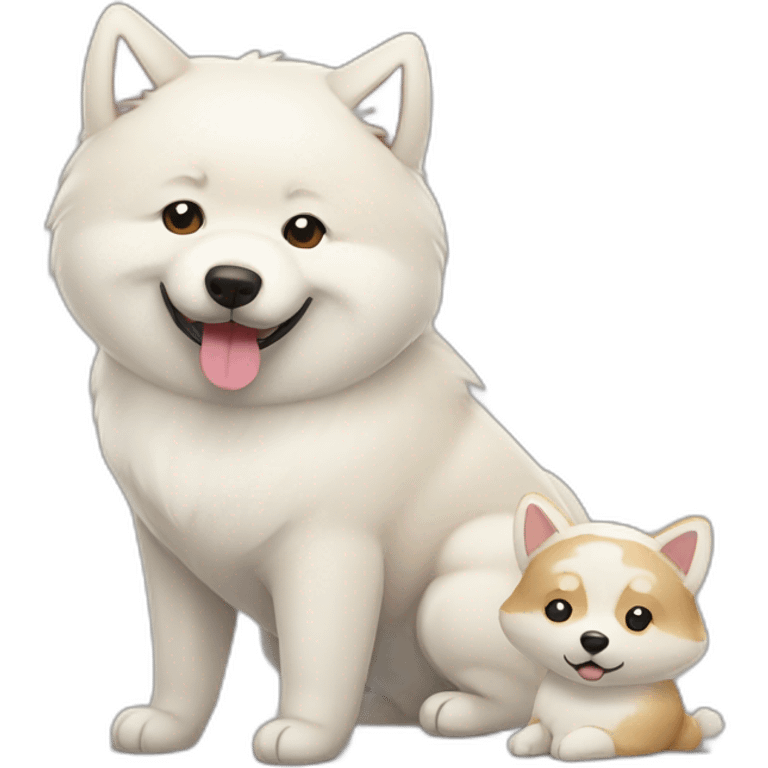 samoyed and shiba inu emoji