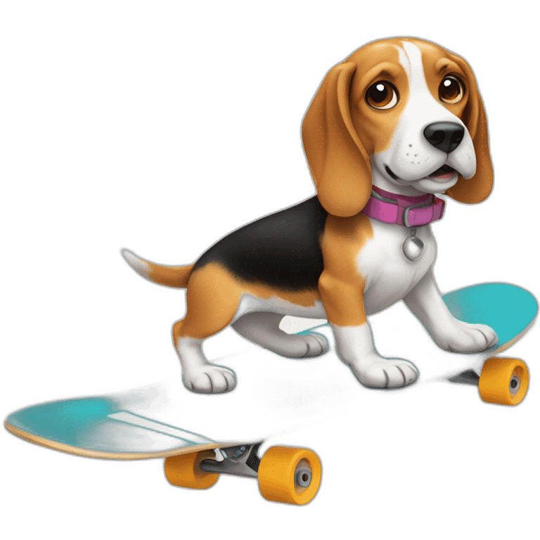 Beagle on skateboard  emoji