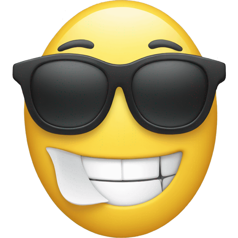 White smiling emoji with black sunglass  emoji