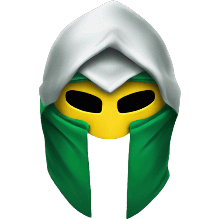 Spartan mask with green hoody o emoji