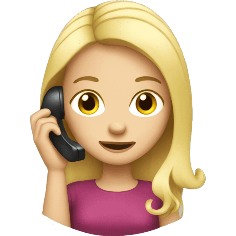 blonde girl talking on the phone emoji