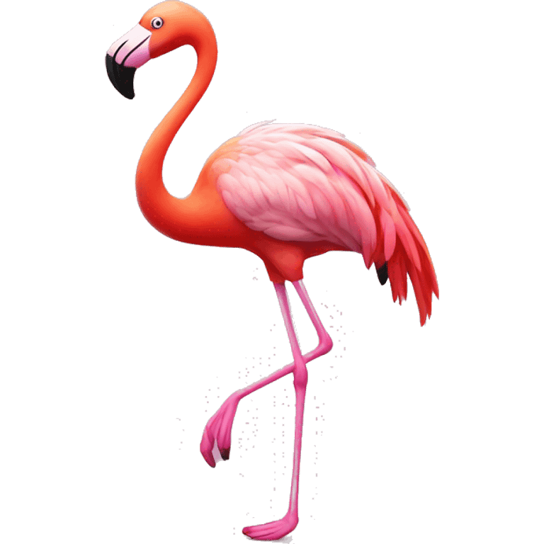 Flamingo with dancing shoes emoji