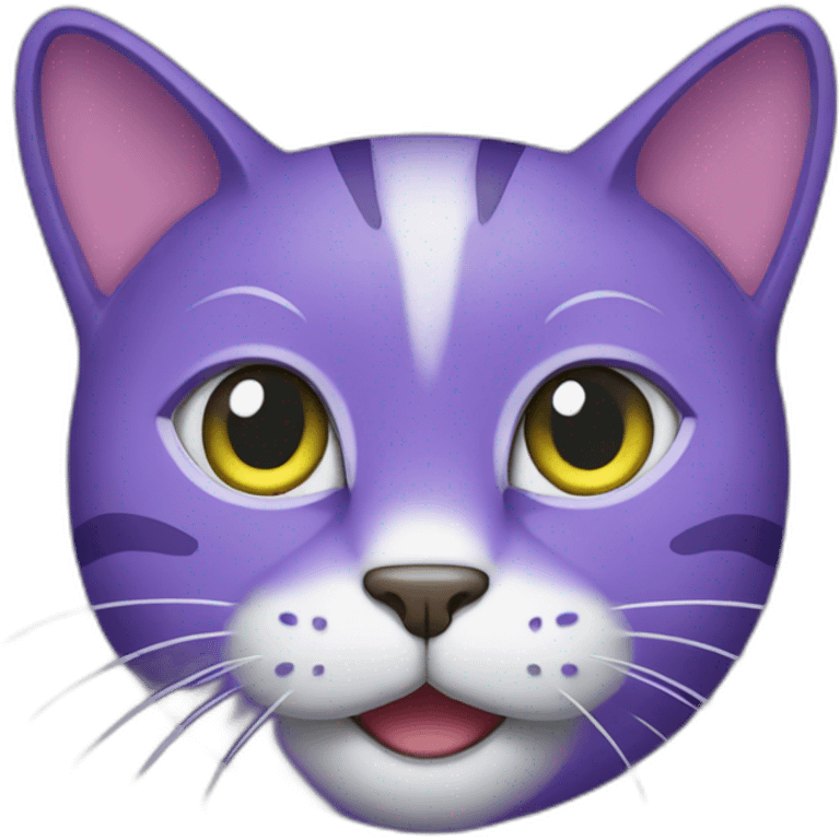 Purple cat happy emoji