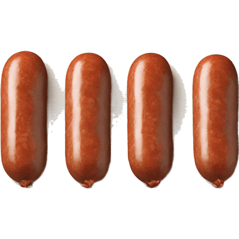 different types of sausage on a wooden board emoji