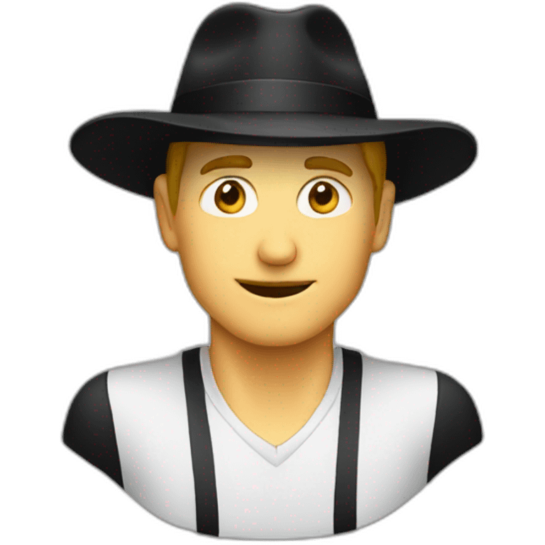 White man with black hat and smell cheese emoji