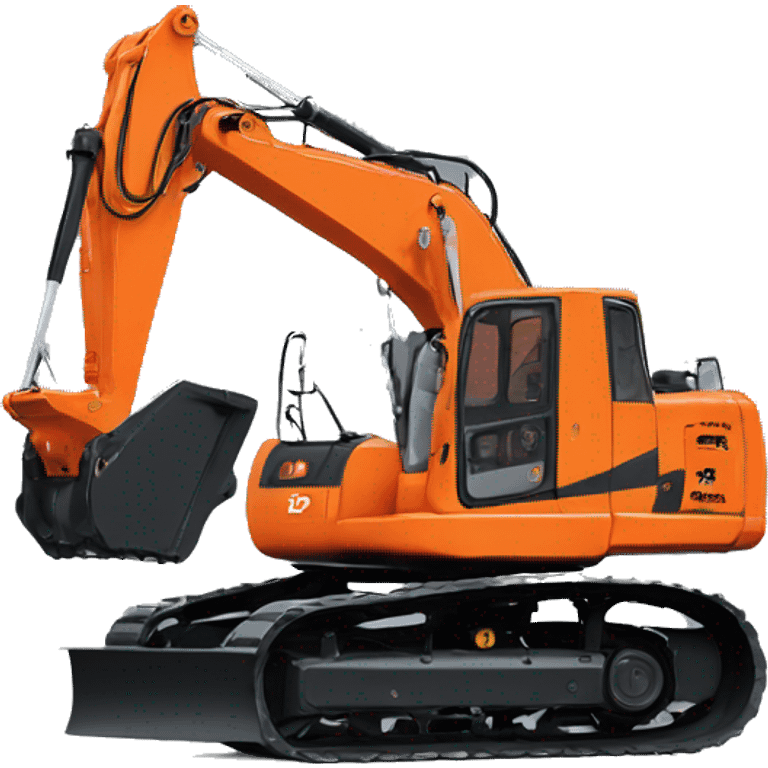 Orange hitachi Escavator  emoji