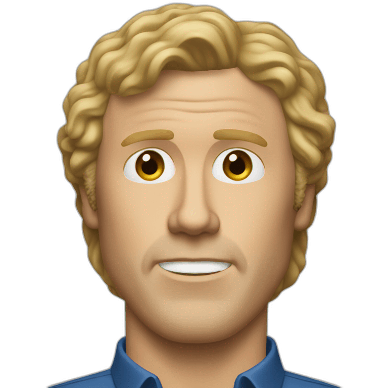 realistic will ferrell long straight blonde hair emoji