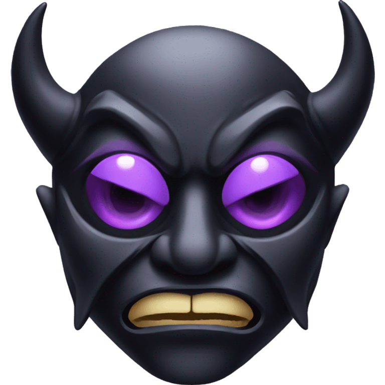 black demon mask with lilac eyes emoji