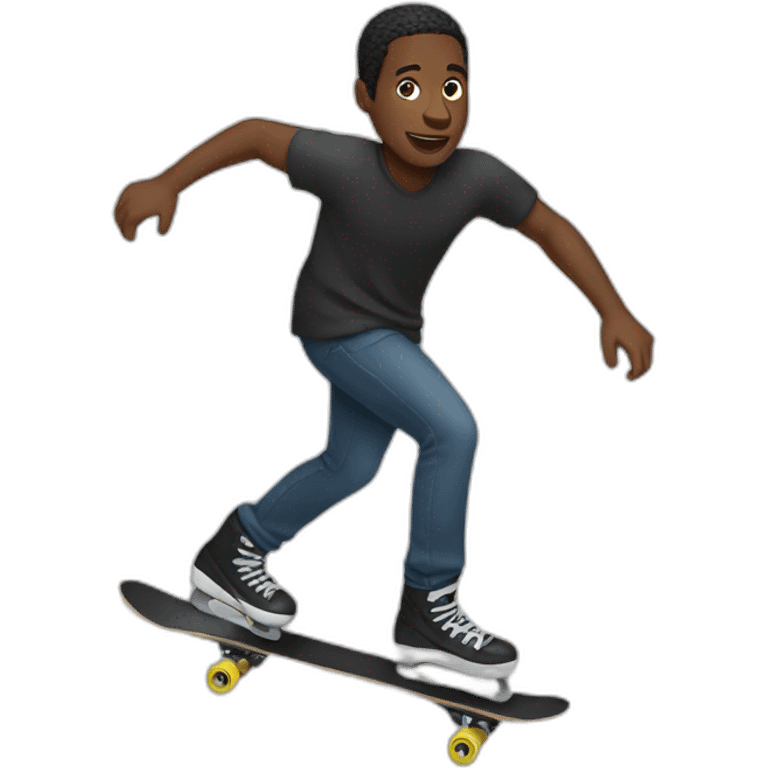 black man skating emoji