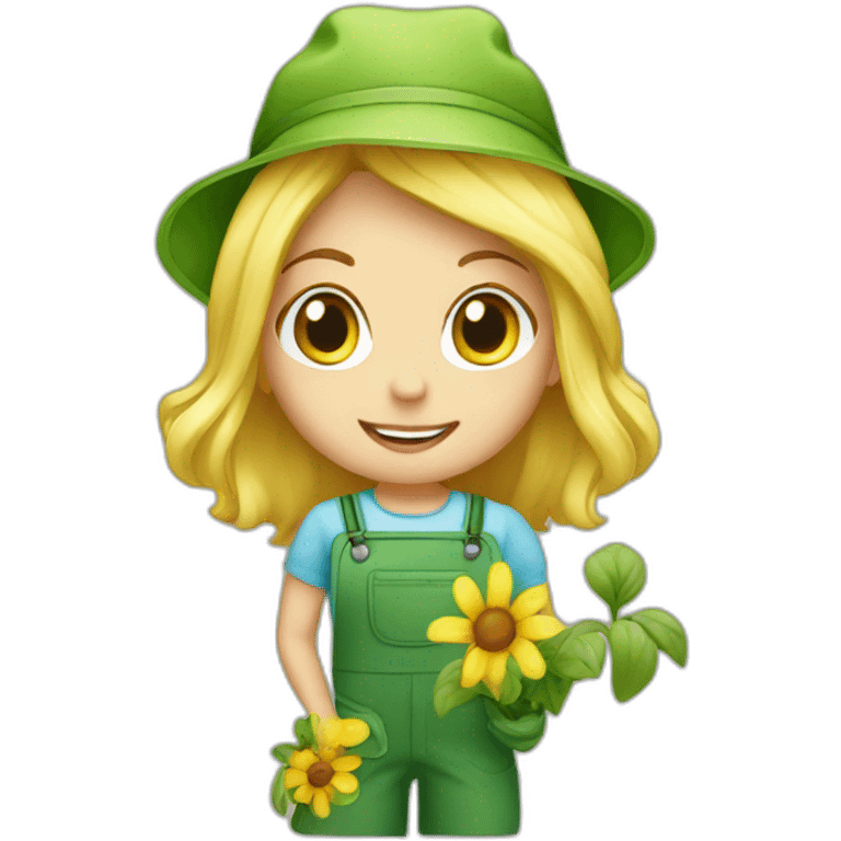 blonde gardener girl pretty emoji