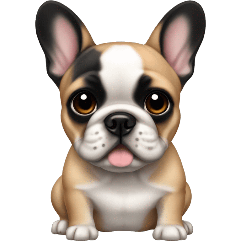 Fawn French bulldog with black face emoji