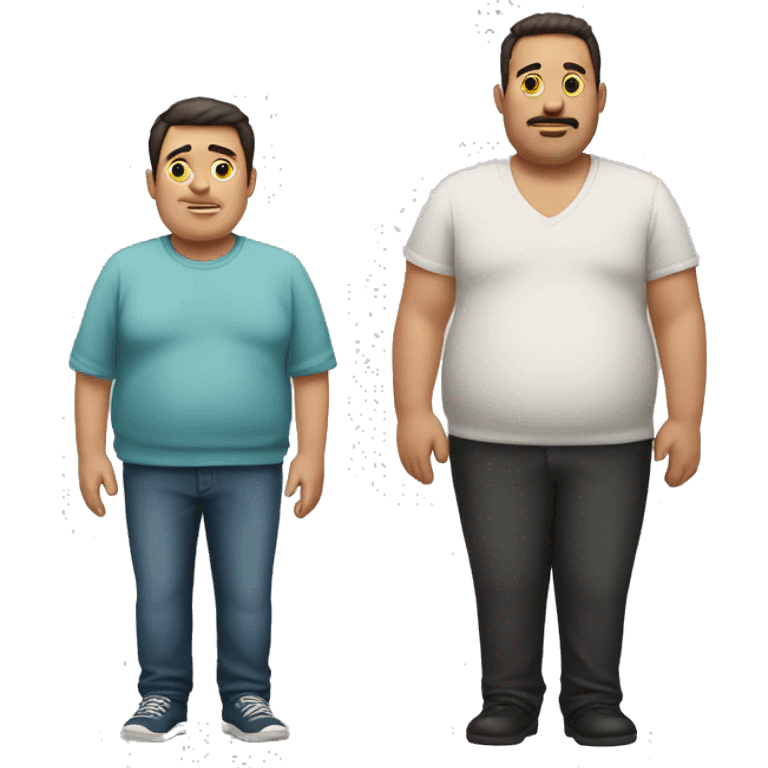 fat and skinny man emoji