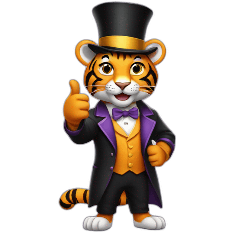 Magician tiger thumbs up emoji