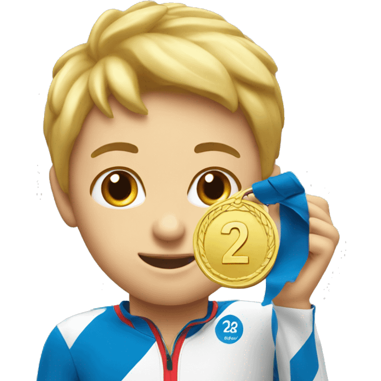 Gold medal but wih number 2 on it emoji