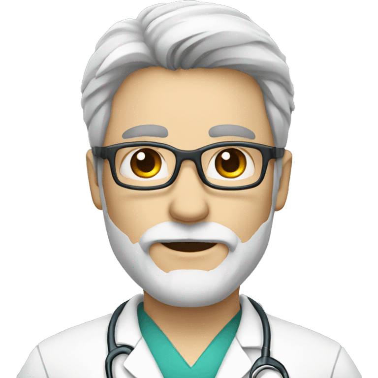 a man doctor white skin with a dark beard emoji