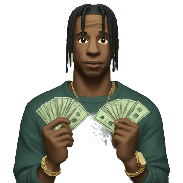 Travis Scott holding money emoji