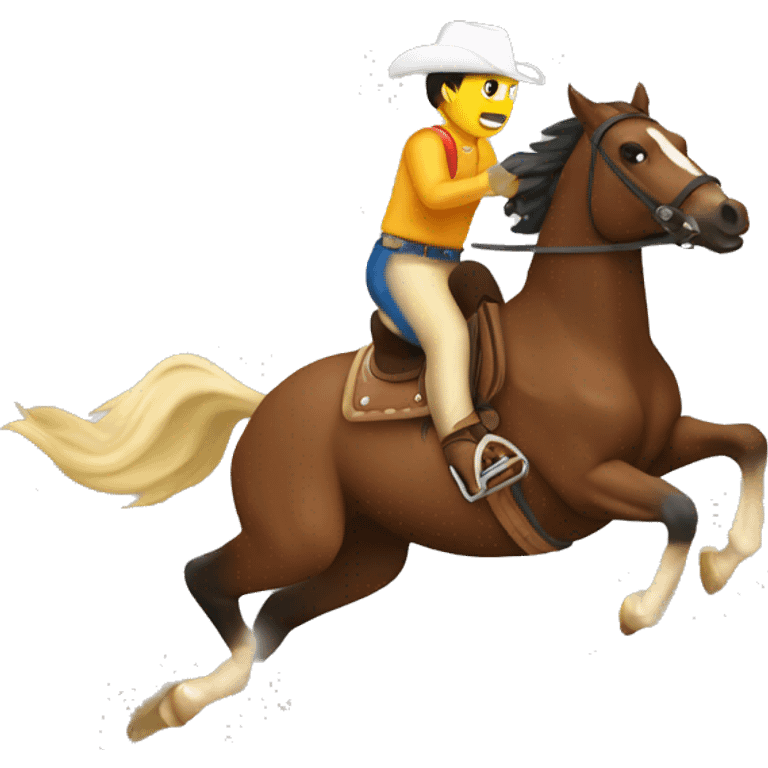 A horse barrel racing emoji