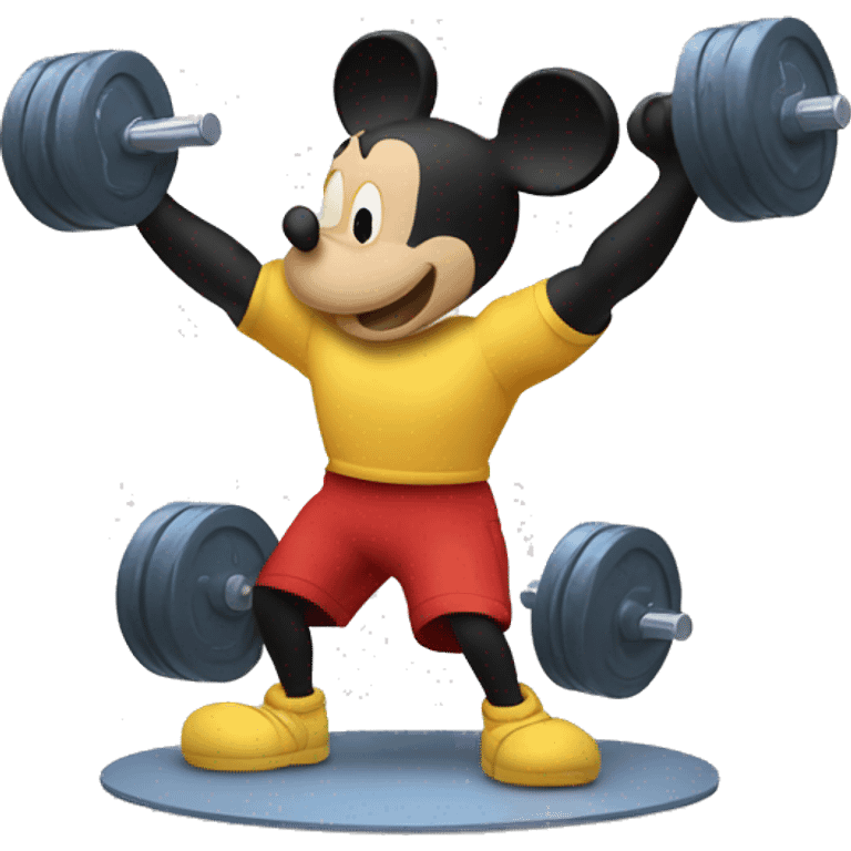 Mickey Mouse lifting weights emoji