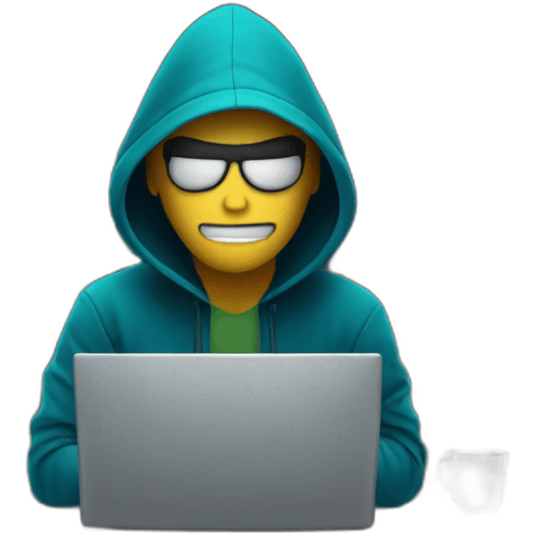 Hacker on computer at night emoji