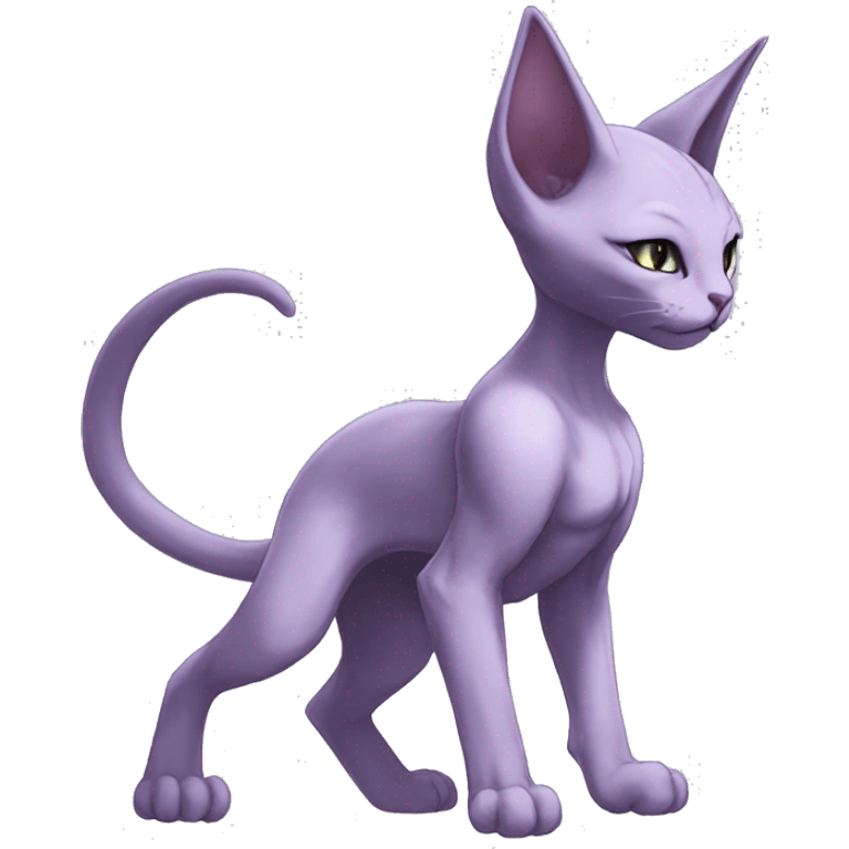 Anthro Mewtwo-Cat-Sphynx-FurSona-Fakemon Nebula Full Body emoji