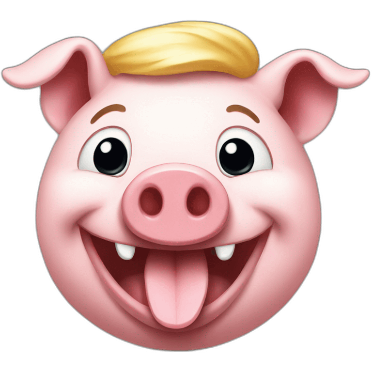 Laughing Trump pig emoji